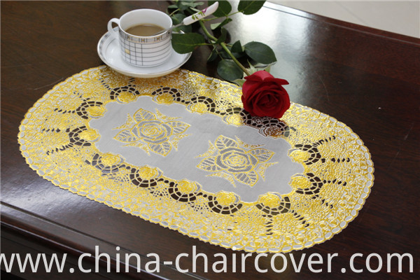 30*46cm Lace Gold PVC Tablemat Factory Wholesale